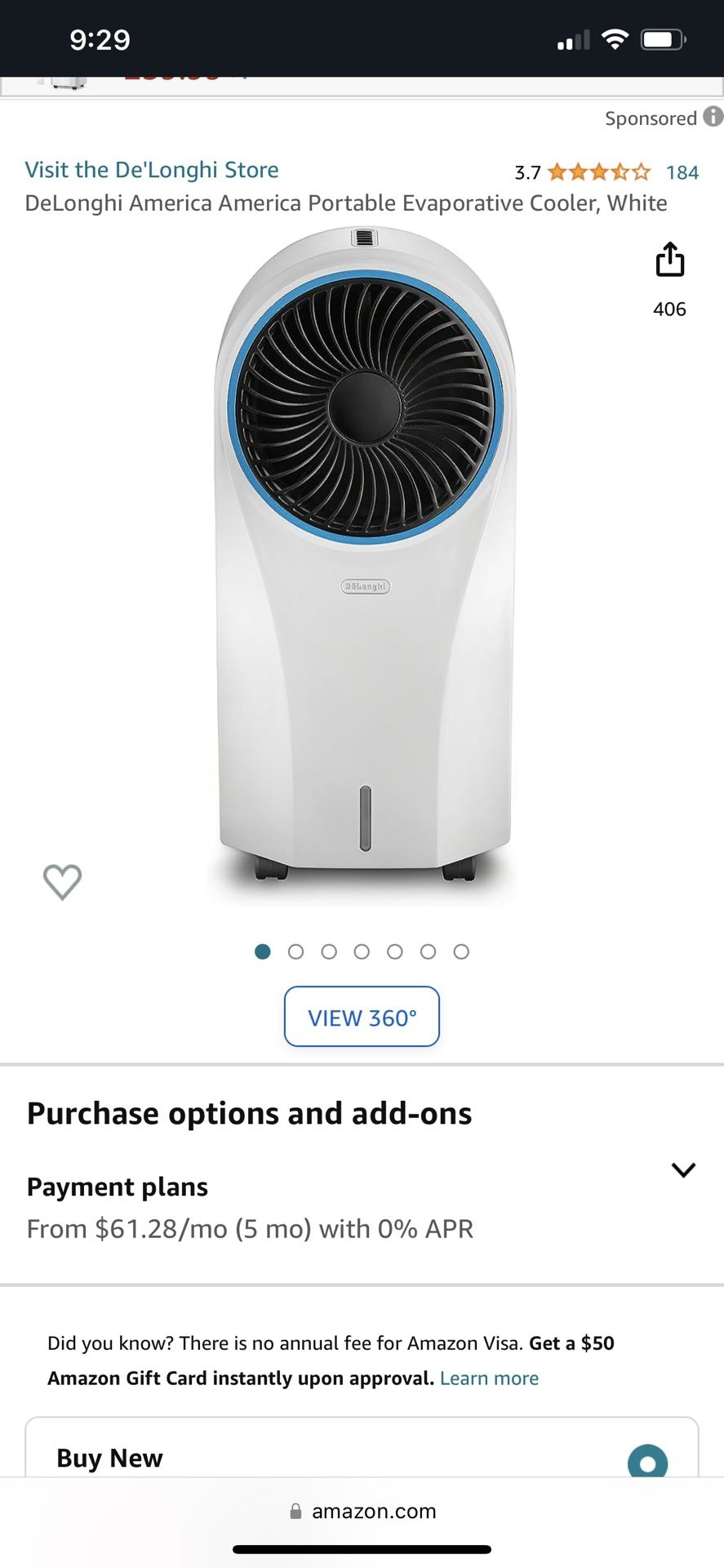 Delonghi Portable Evaporative Cooler