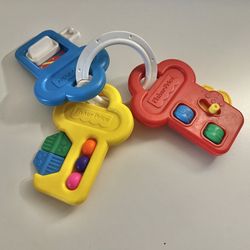 Vintage Fisher Price Keys Activity Spin Slide Clicks Developmental Baby Toy Vintage 1994