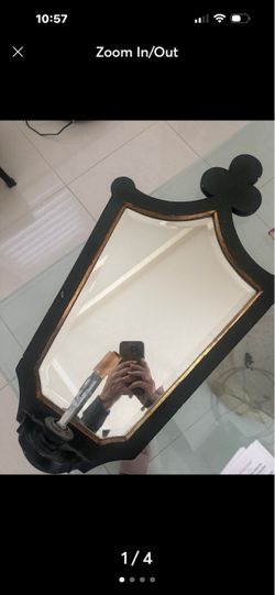 Decorative ornate black wall mirror