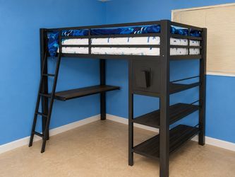 Full-Size Loft Bed with Desk & Storage – $400 OBO