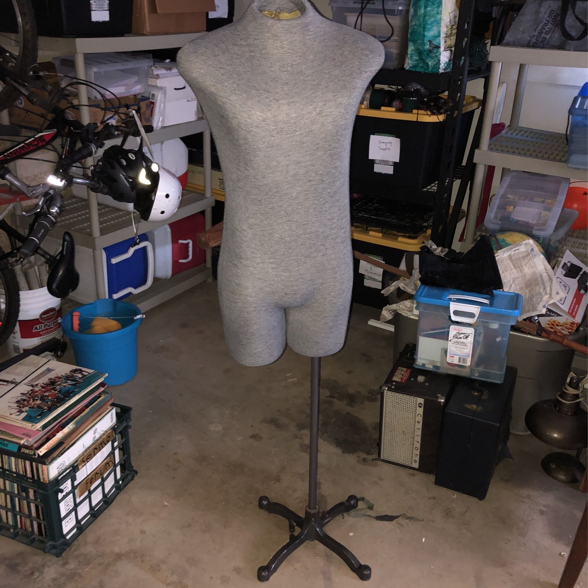 Grey Store Mannequin With Heavy Metal Base