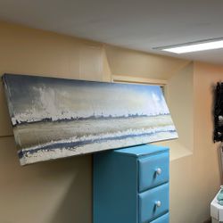 Cool Oil Painting 56”wide And 18” High Called “Autumn Shore” 