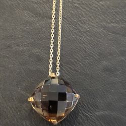 Smoky Quartz Gemstone Pendant Technibond Chain