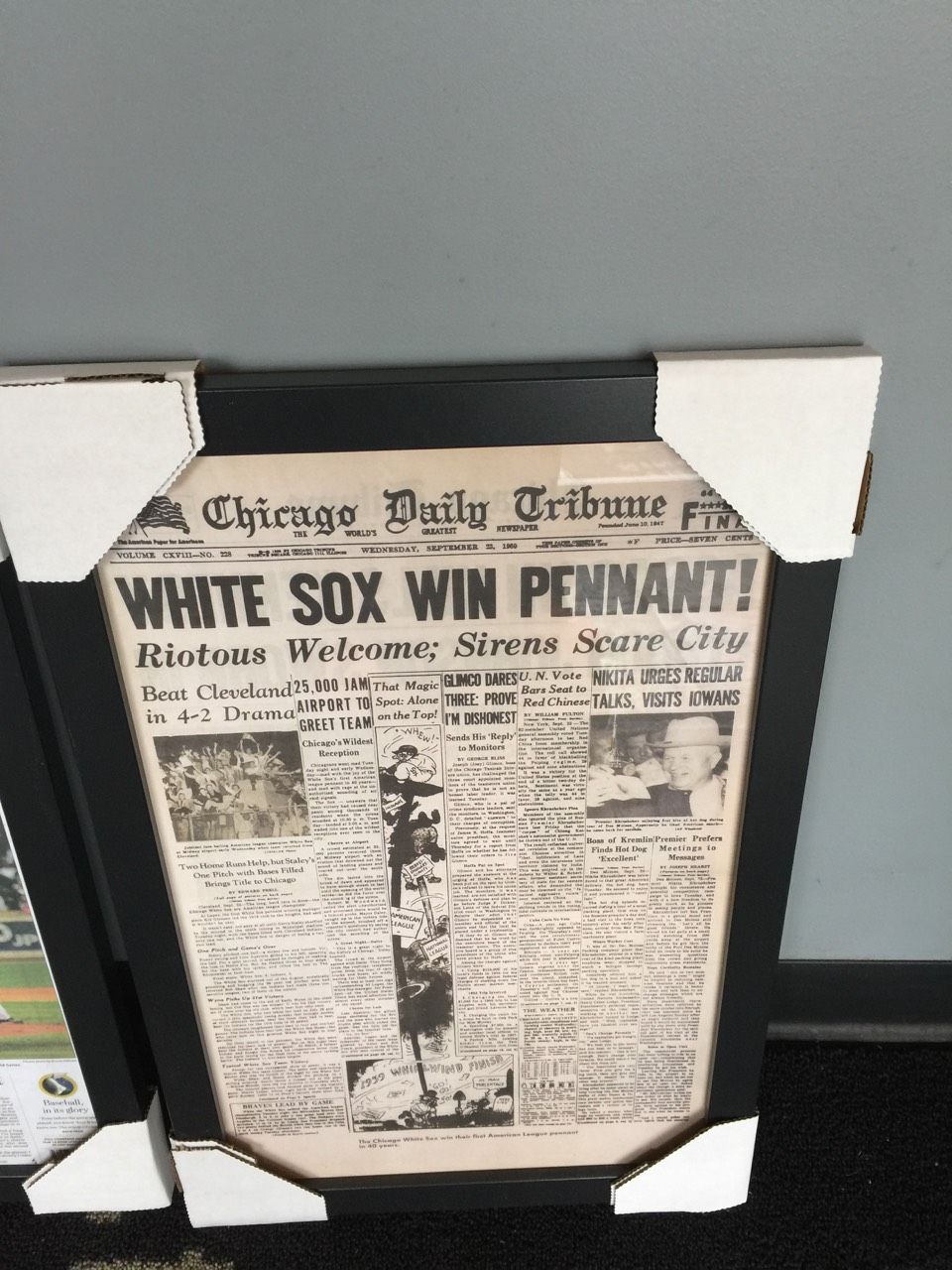 1959 Chicago White Sox newspaper lithograph