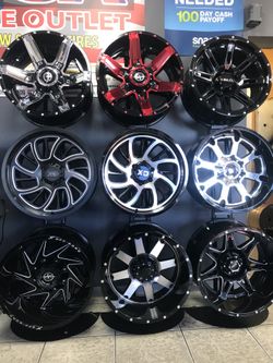 New wheels off road and mud terrain tires 20 inch mounted and balance and alignment free finance available zero Down 😍 no credit needed