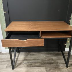 Safco Products 1950BL Studio Single Drawer Desk, Black 21.63"D x 43.25"W x 30.75"H