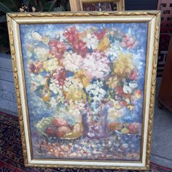 Oil On Canvas Vintage Signed