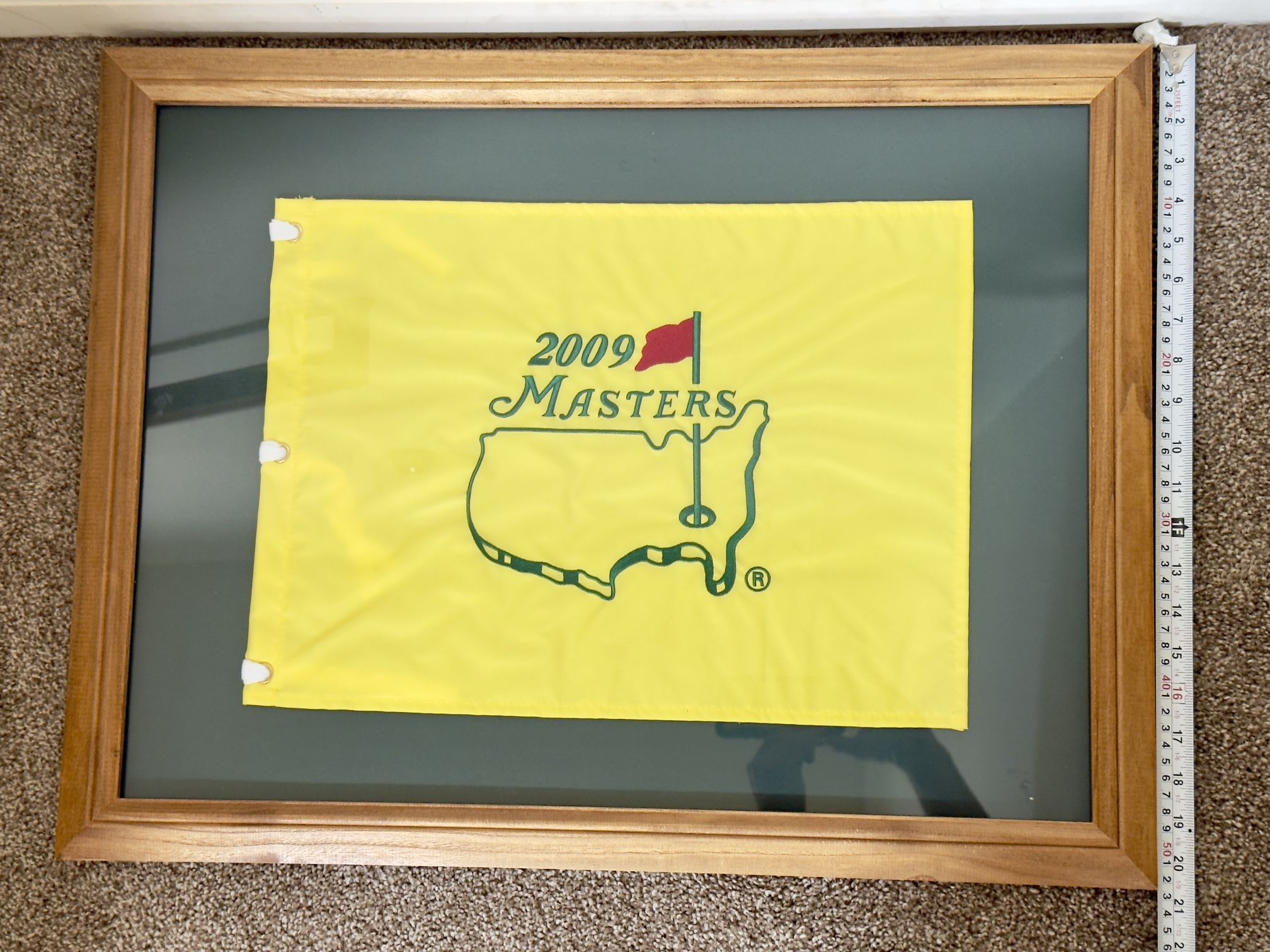 Framed 2009 Masters Flag $100 or Best Offer