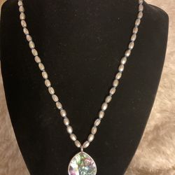 Stainless Steel Beaded Necklace With Pendant…adjustable 