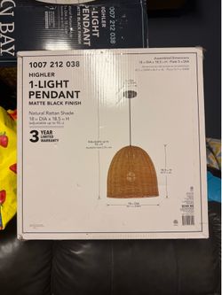 New Hampton Bay Woven Rattan Pendant Ceiling Light