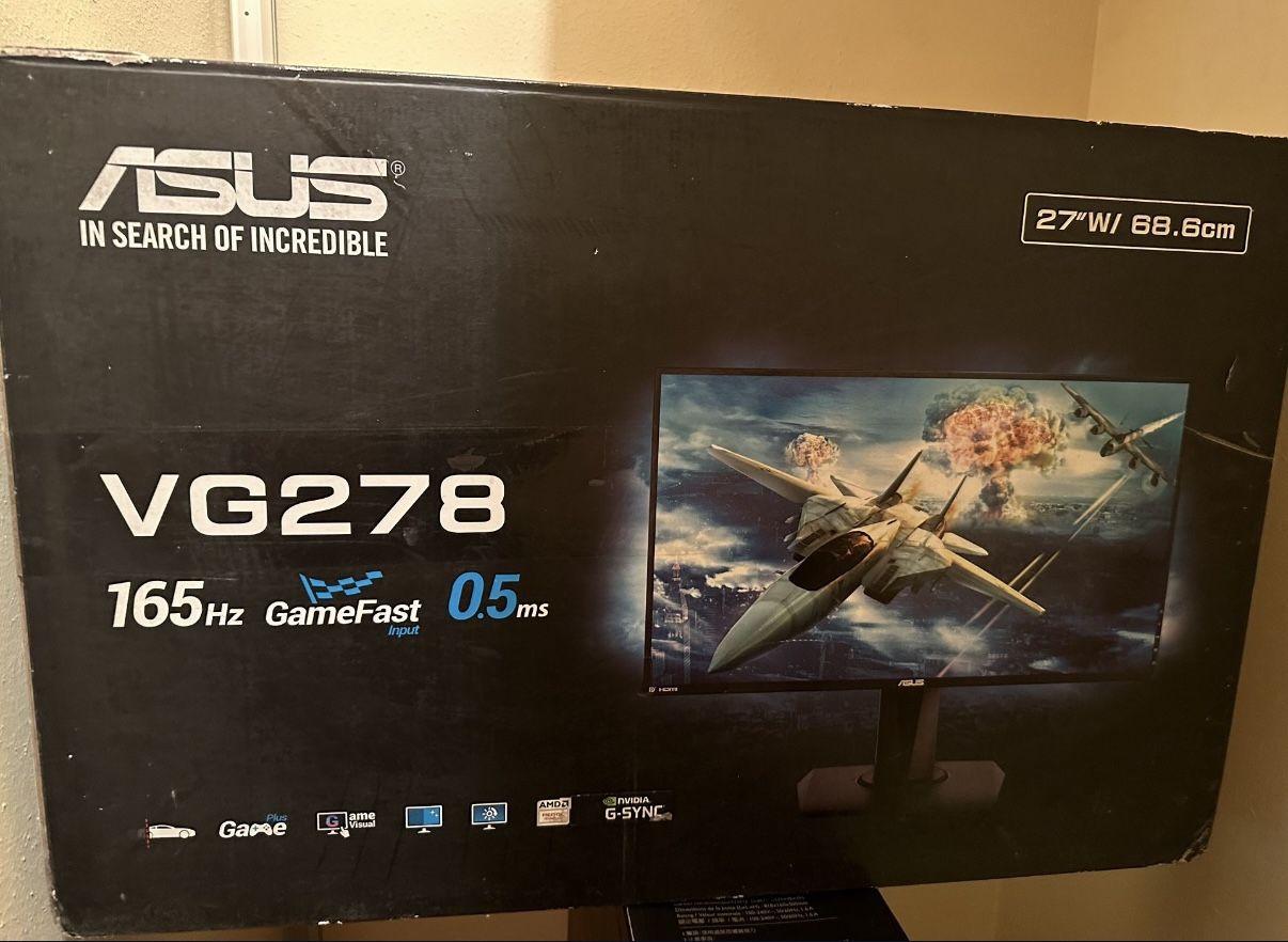 27 ASUS Gaming Monitor $120 VG278 165hz 1080p