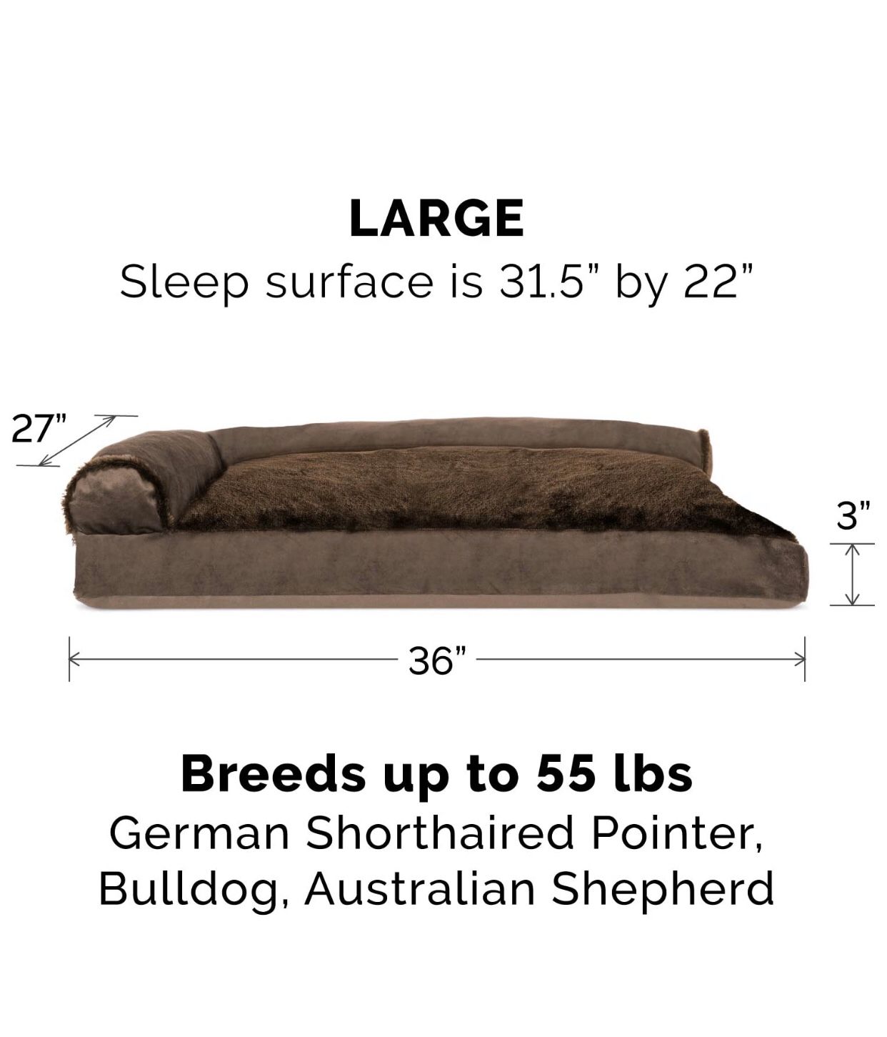 Furhaven Pet Dog Bed (Brown Large)