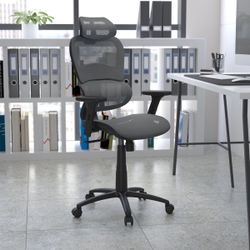 Ergonomic Gray Chair Modern Office Chair with Lumbar Support Breathable Mesh Covering Fully Adjustable Armrests   New in box C-1388  Choosing the most