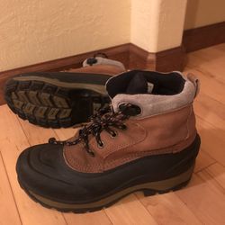 Leather Top Insulated Boots, Men’s Size 8