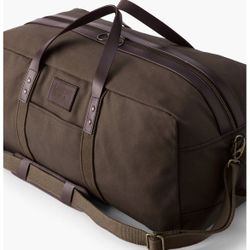 New LANDS END Waxed Canvas Duffel Bag BROWN