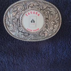 Old Las Vegas Sahara  Club Poker Room Belt Bukle