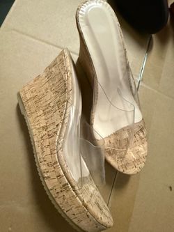Brand New Clear Strap Cork Wedge Sandals 👡✨