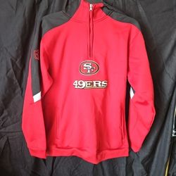 San Francisco Youth Fleece Team Apparel Xl Red Logo Graphic 1/4 Zip Long Sleeve