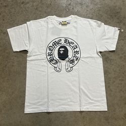Chrome heart bape tee