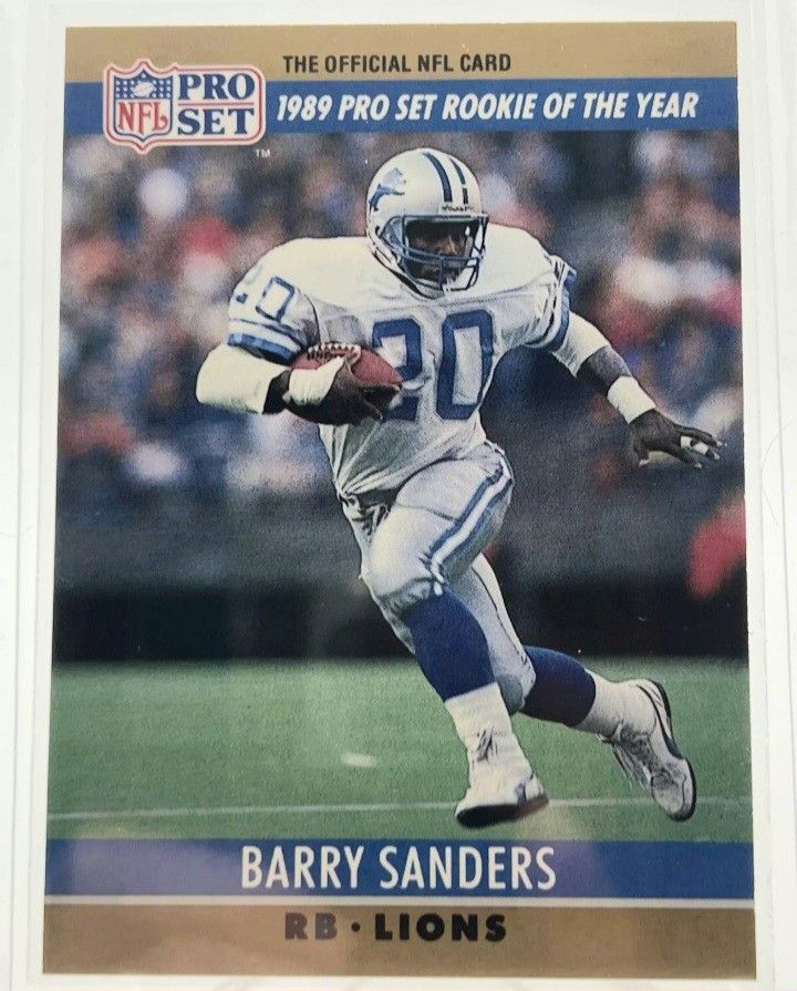 Really Nice 1990 Barry Sanders Rookie Of The Year Card # 1 MINT