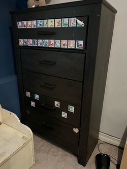 tall wooden dresser