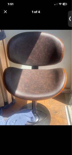 3 Mid-Century Modern Adjustable Swivel Bentwood Bar Stool