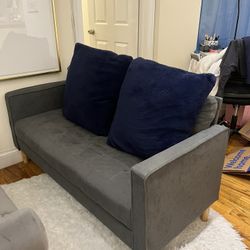 Gray Loveseat Couch/Two Seater Sofa