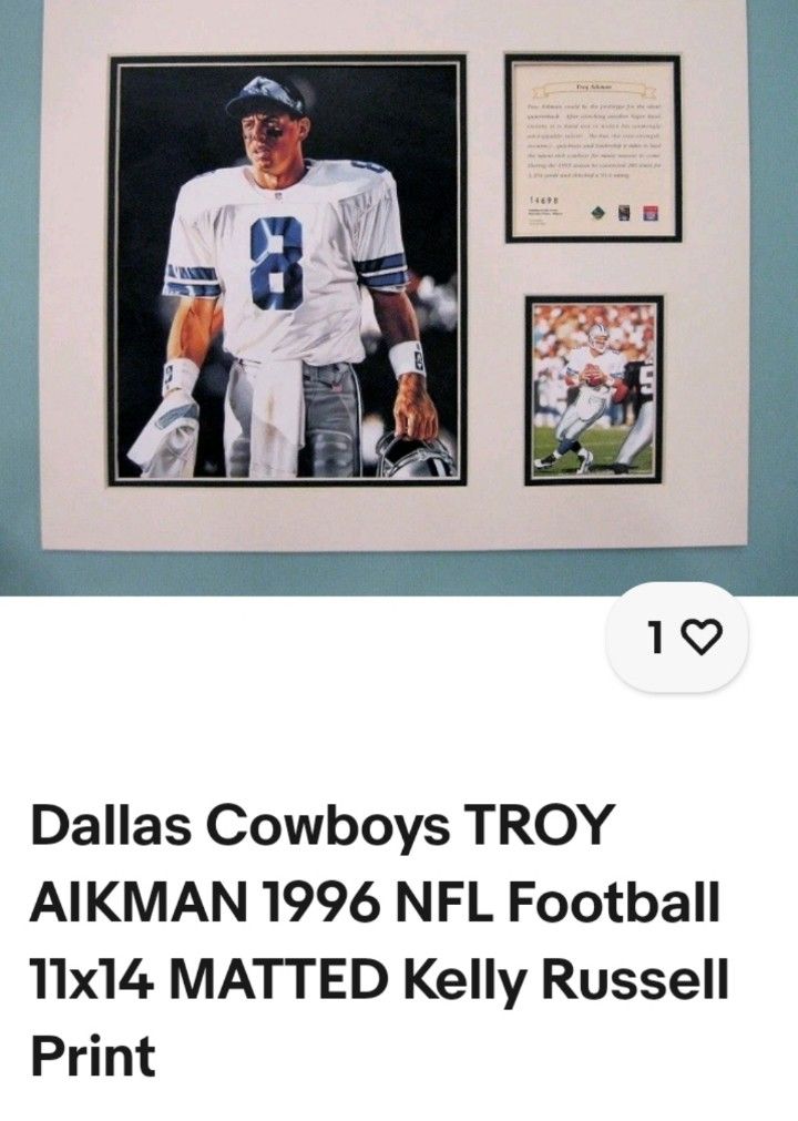 Dallas Cowboys TROY AIKMAN PRINT