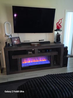 TV Stand with Built-In Electric Fireplace