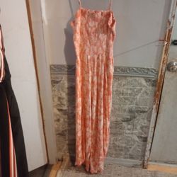 Orange Floral Print jumpsuit