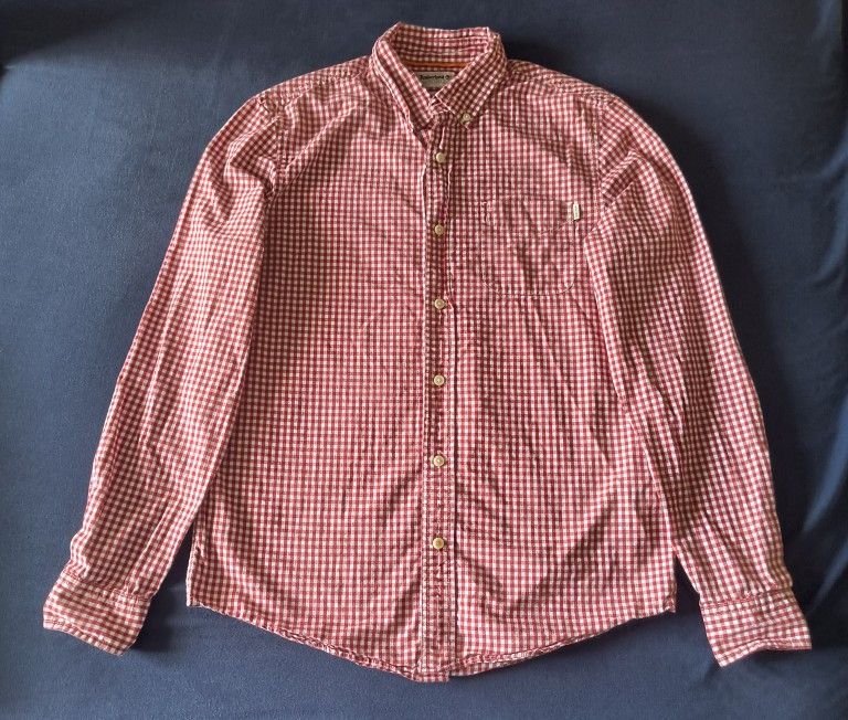 Timberland Red and White Checkered Shirt - Size S
