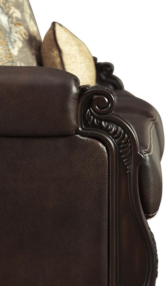 Embrook Chocolate Leather Living Room Set