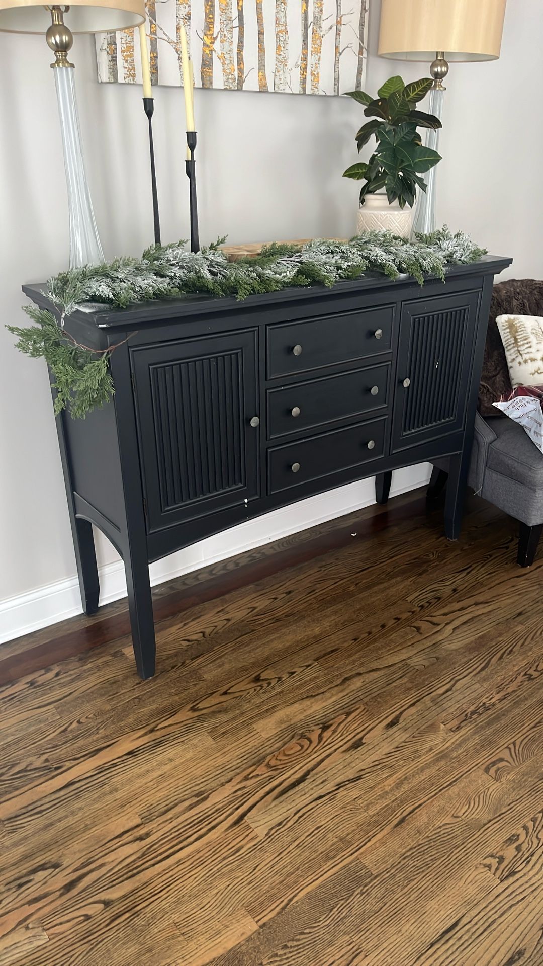 Refinished Solid Wood Entry Table
