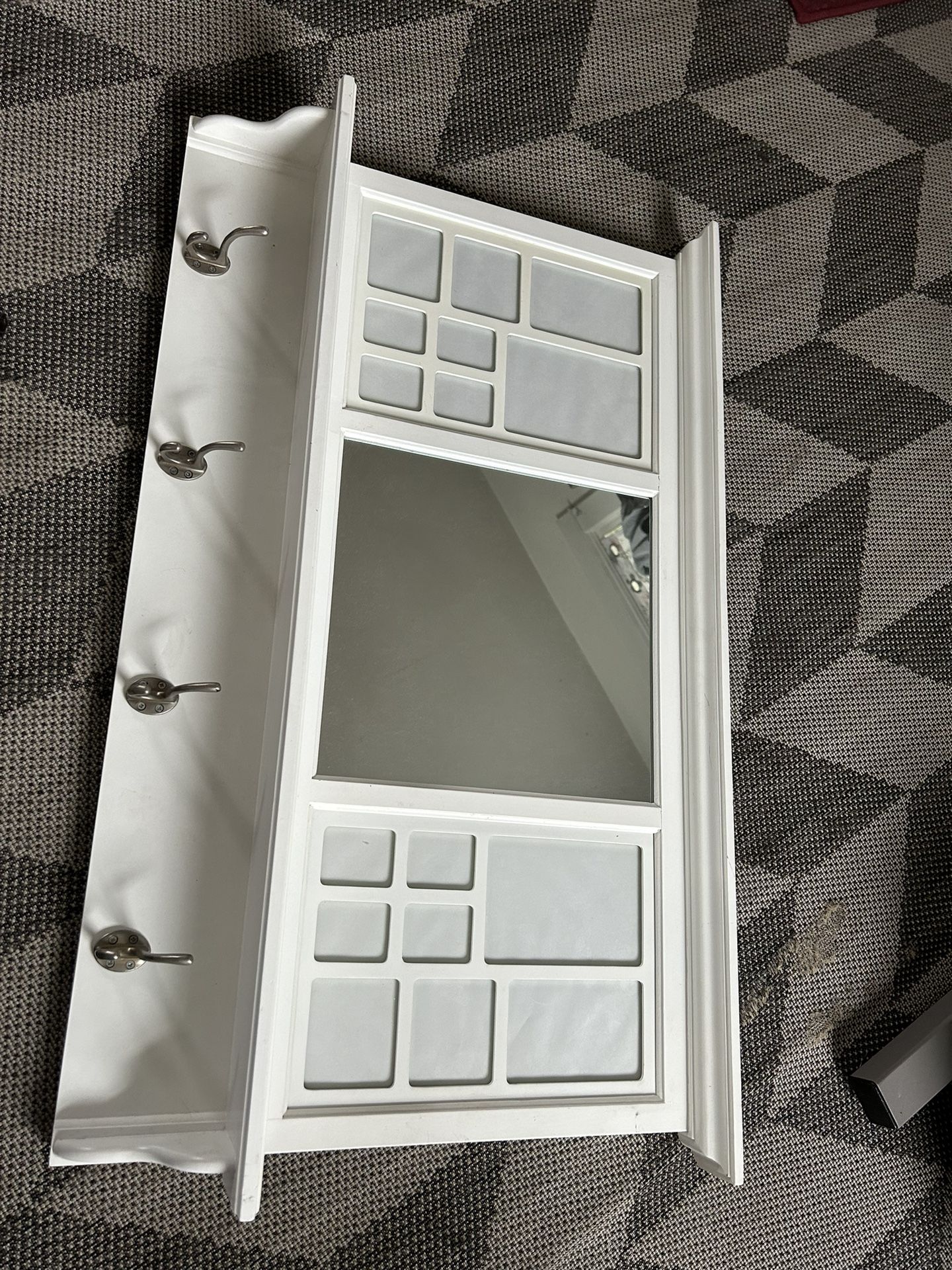 Walled Coatrack Mirror Picture Frame Shelf