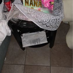 Wood And Glass End Table 