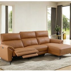 New Top Grain Leather Power Recliner Sectional Sofa Couch! Includes Free Delivery 🚚! 
