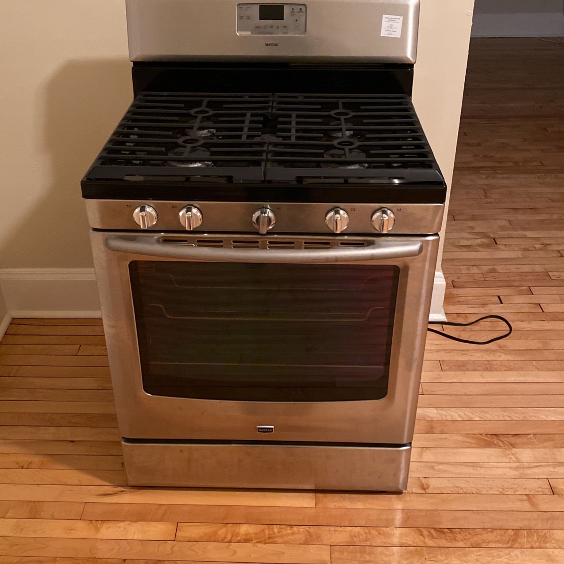 Maytag Black And Stainless Stell range 