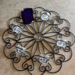 Metal Wall Decor Candle Holder 