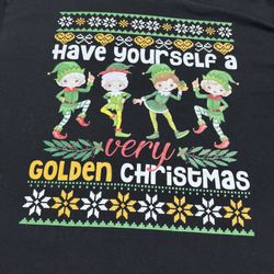 Women’s HAVE YOURSELF A VERY GOLDEN CHRISTMAS T-Shirt Size Medium 