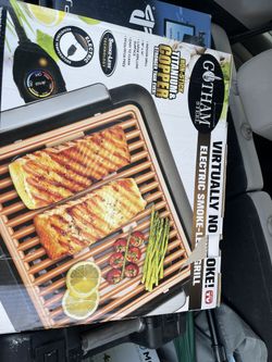 Electric Grill & Griddle Drip Pan Gotham Smoke-less Cooktop Non Stick Copper new