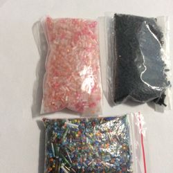 Selling 3 bags of Multi-colored/Multi/size Seed Beads for Crafting and Creating jewelry or where ever your imagination takes you. The beads are multi-