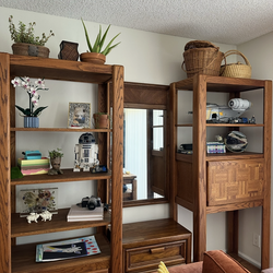 Solid oak wall unit shelves
