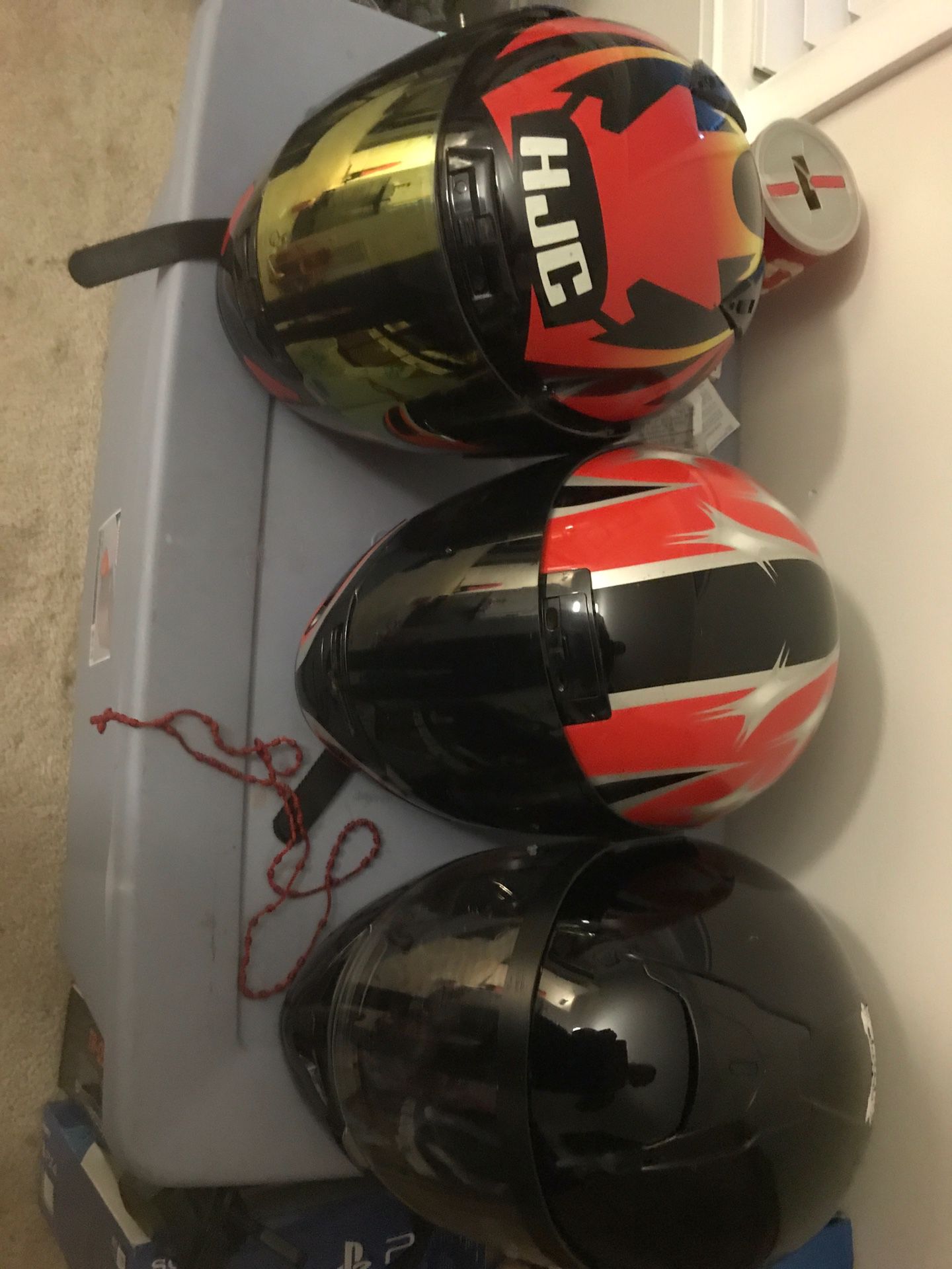 3 HJC helmets