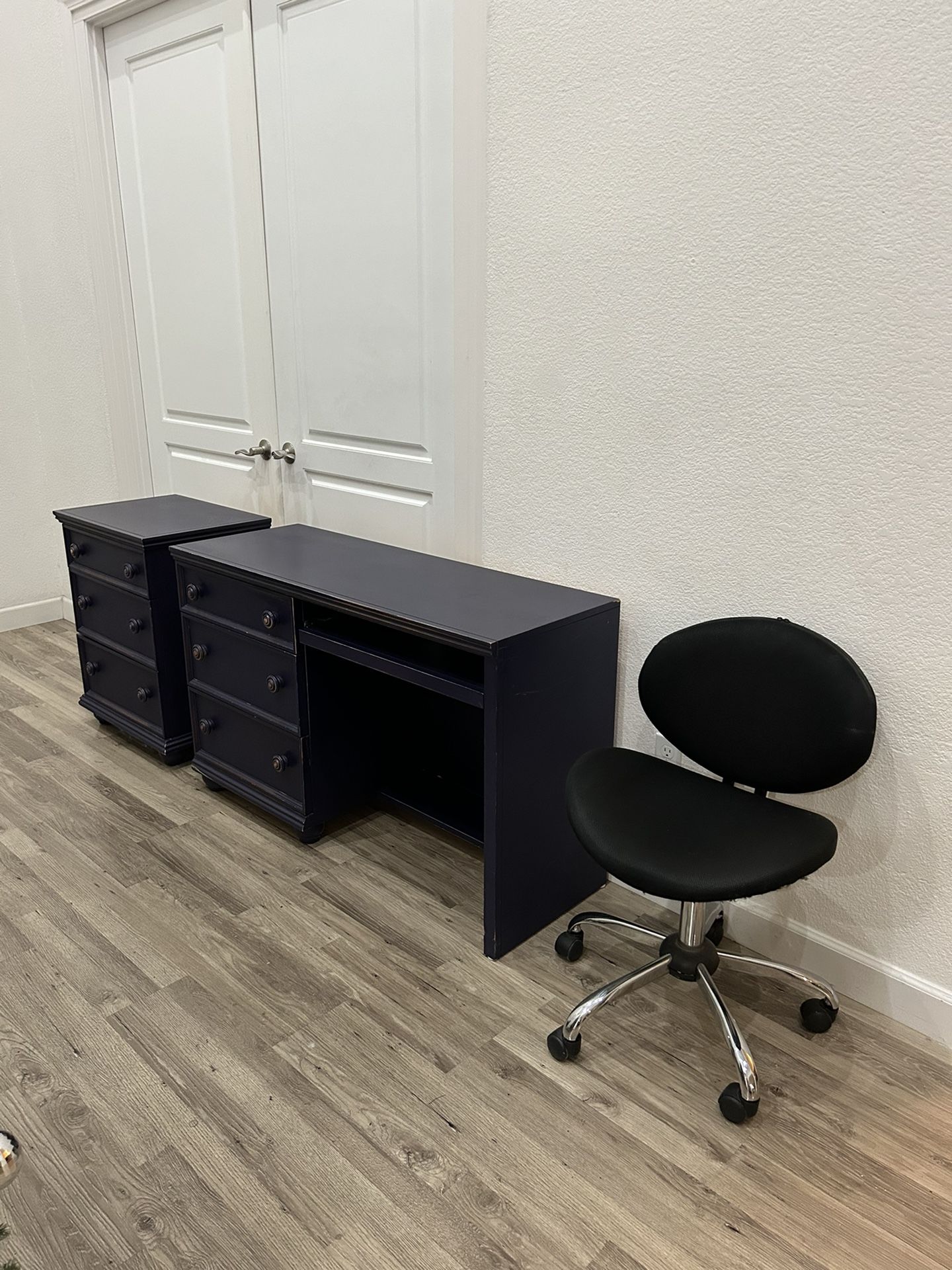 3pcs Set, Computer Desk, Office Chair, Cabniet