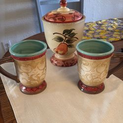 Canister And Two Cups ,, Available, Hunter And Cuba 