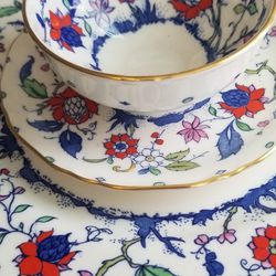 Vintage  Numbered Royal Worchester Blue Chelsea Fine Bone China England Dinner Plate Tea Cup 