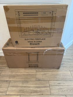 Fireplace Mantel with LED Electric Insert NEW