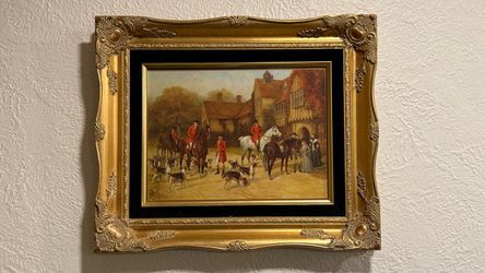 Set of 6 Vintage English Fox Hunting Framed Art Prints