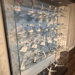 Airplane Glass Display With Lights, Planes Included 