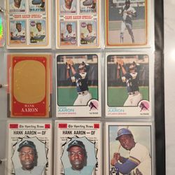Vintage Baseball Cards:  Hank Aaron;  Willie Mays